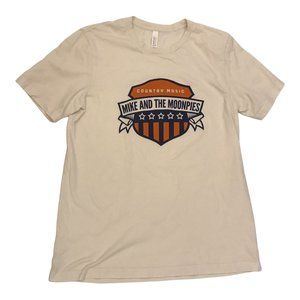 Country Music Mike and the Moonpies Womens T-Shirt Cream Blue Orange Size Large